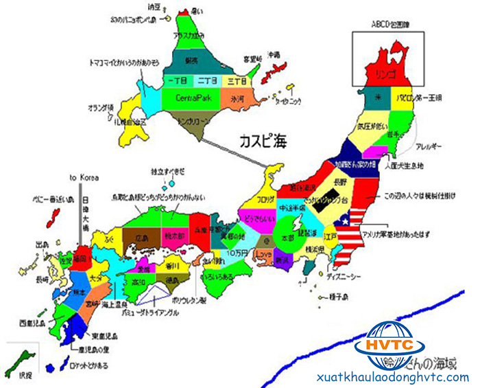 Bản Đồ Nhật Bản - Khám Phá 9 Vùng Miền Của Đất Nước Nhật Bản! - Xuất Khẩu  Lao Động Hvtc